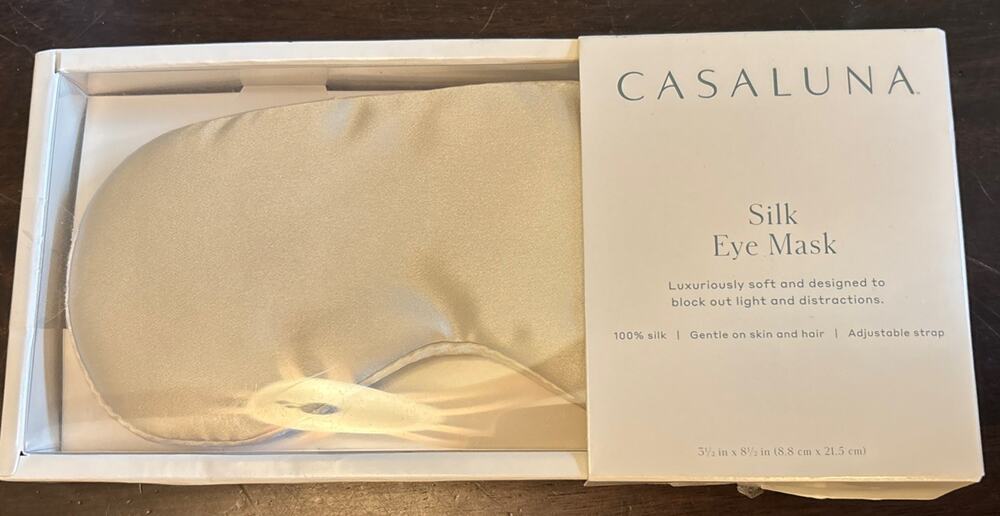 New in box Casaluna Silk Eye Mask Ivory